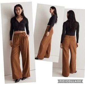Madewell The Harlow Wide Leg Pants Acorn Brown NWT